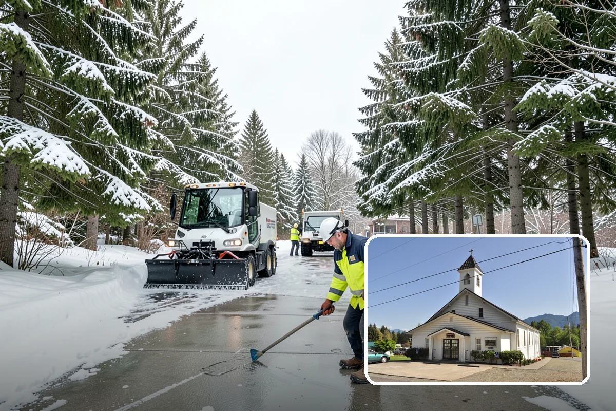 Church Snow Removal in Concrete, Skagit County, WA - Safe arrival for elderly and family members