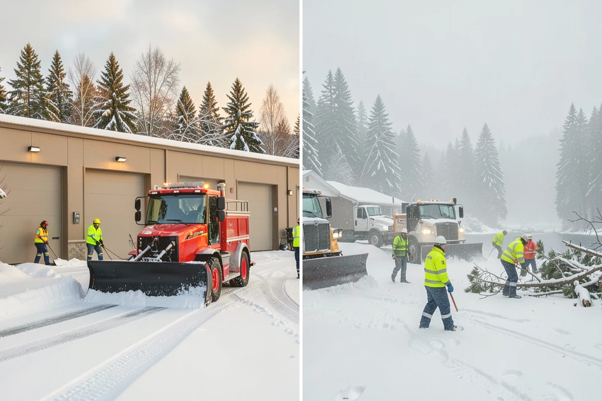 Circular Driveway Snow Removal in Algona, King County, WA - We clear the full circular path to pavement