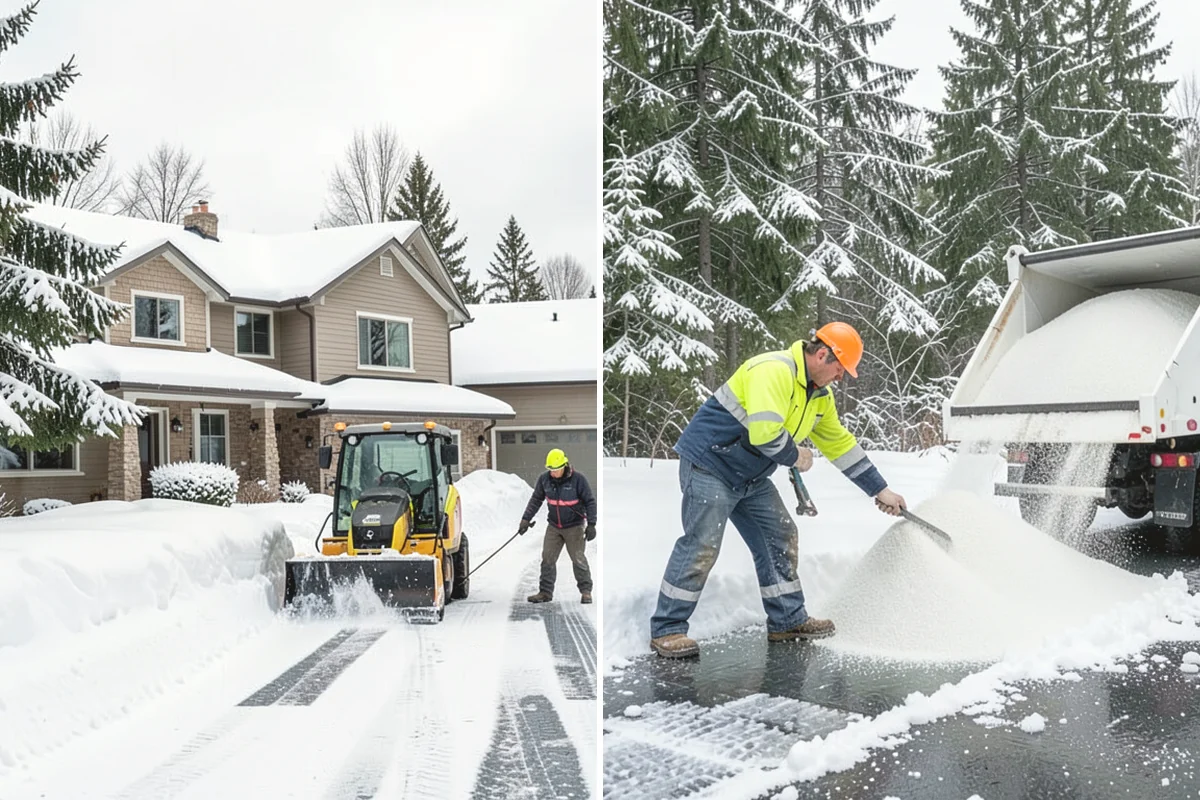 Circular Driveway Snow Removal in Anacortes, Skagit County, WA - We clear the full circular path to pavement