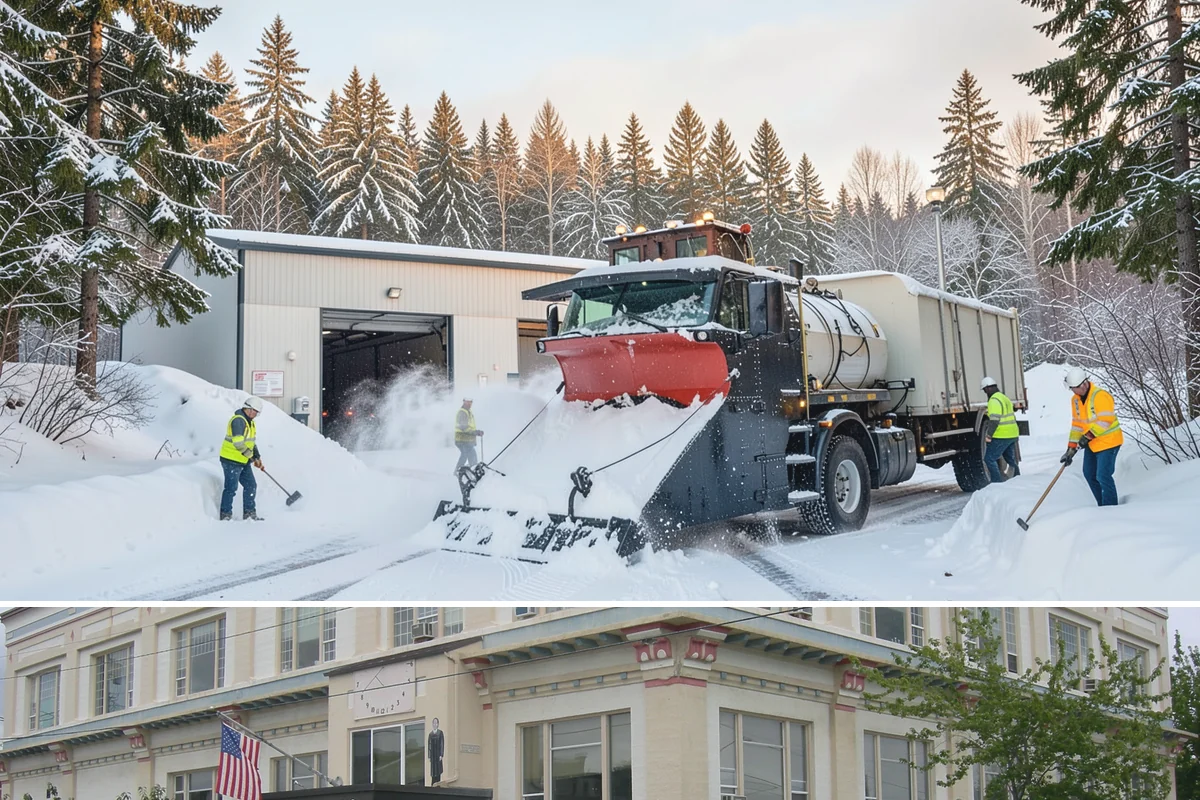 Circular Driveway Snow Removal in Anacortes, Skagit County, WA - Circular driveway service is busiest during lowland snowfalls in midwinter.