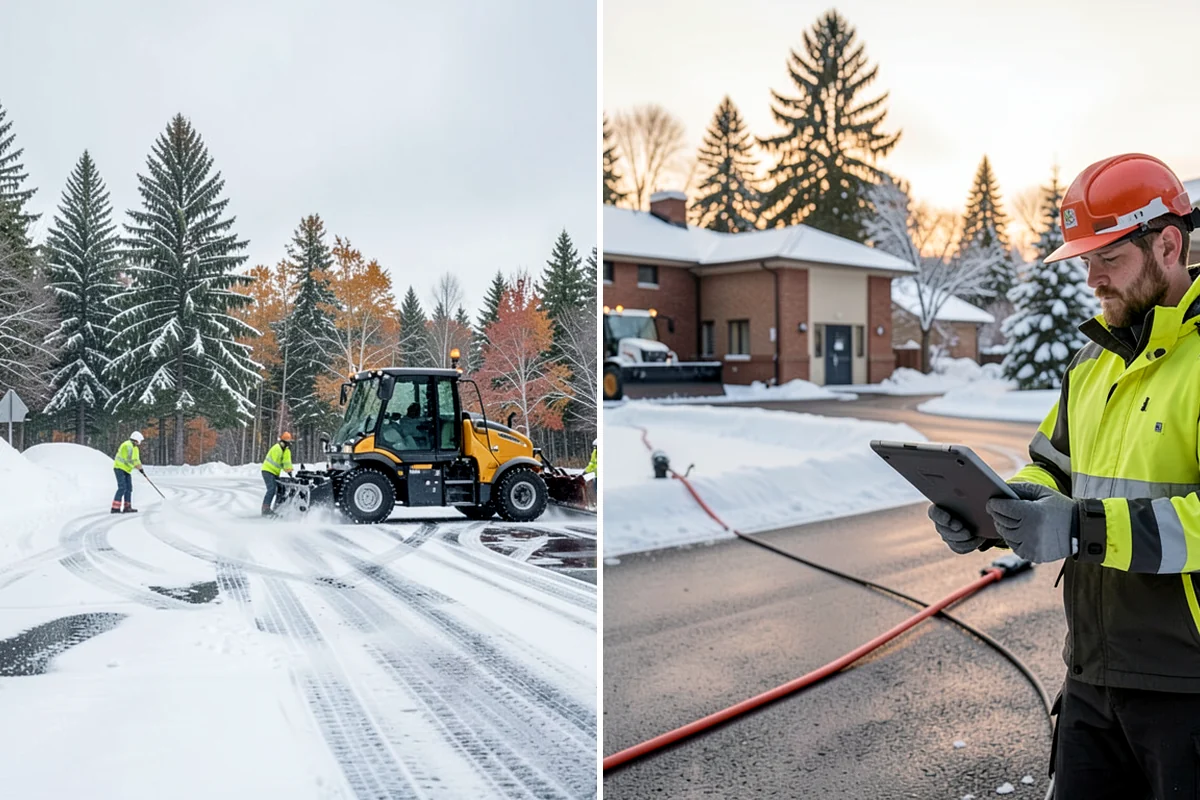 Circular Driveway Snow Removal in Arlington, Snohomish County, WA - We clear the full circular path to pavement