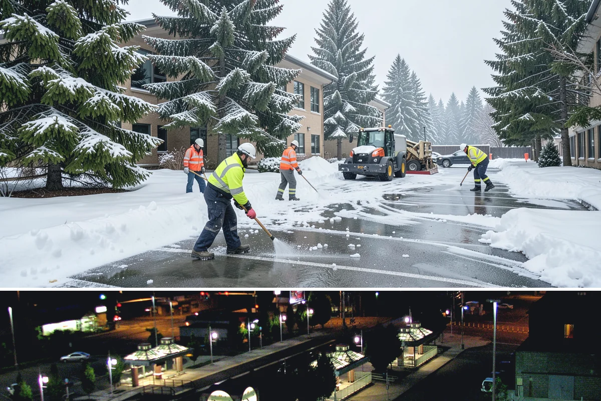 Circular Driveway Snow Removal in Auburn, King County, WA - Circular driveway service is busiest during lowland snowfalls in midwinter.