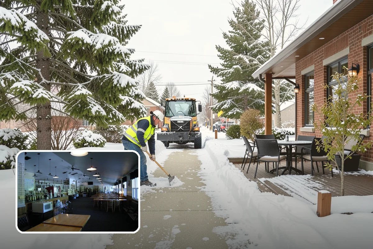 Circular Driveway Snow Removal in Black Diamond, King County, WA - Even clearing around the full loop