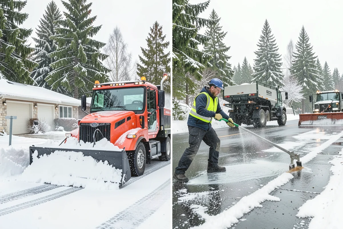 Circular Driveway Snow Removal in Black Diamond, King County, WA - We clear the full circular path to pavement