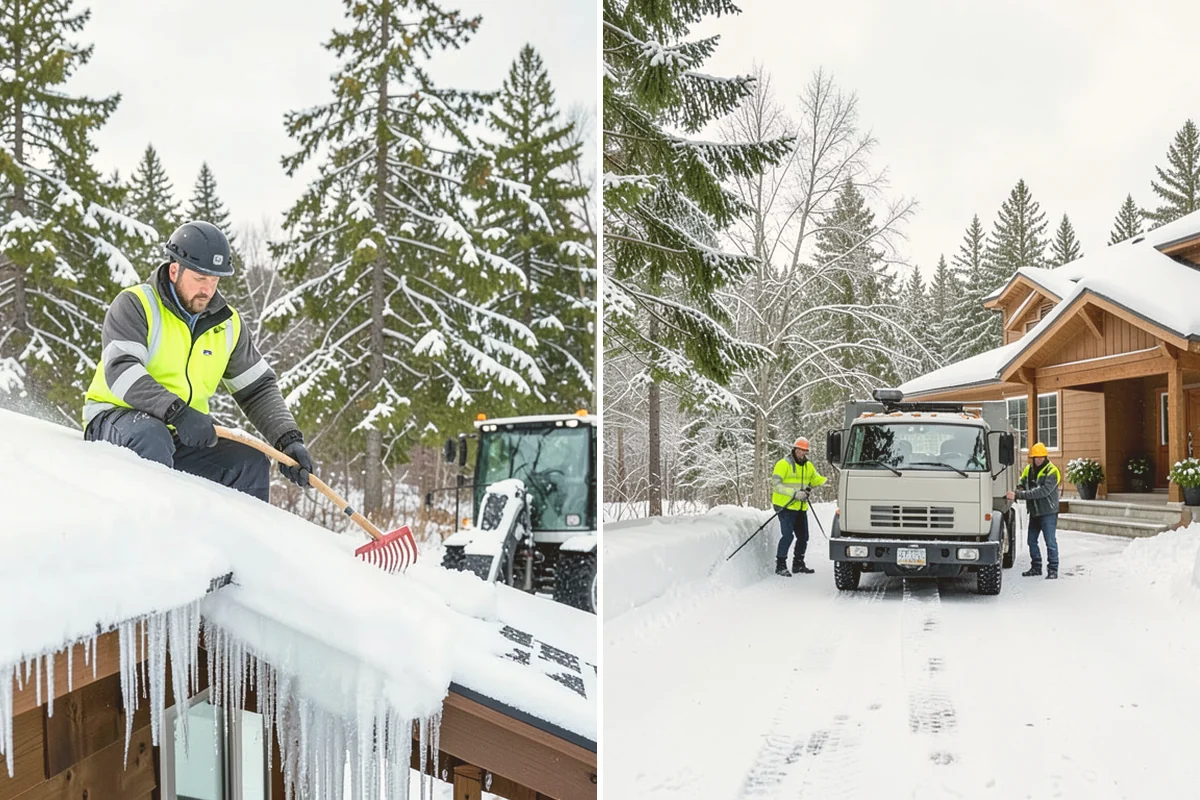 Circular Driveway Snow Removal in Bothell, King County, WA - We clear the full circular path to pavement