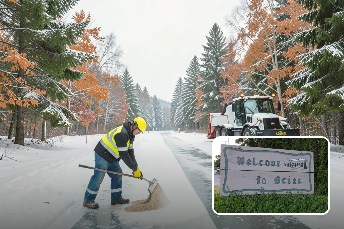 Circular Driveway Snow Removal in Brier, Snohomish County, WA - Even clearing around the full loop