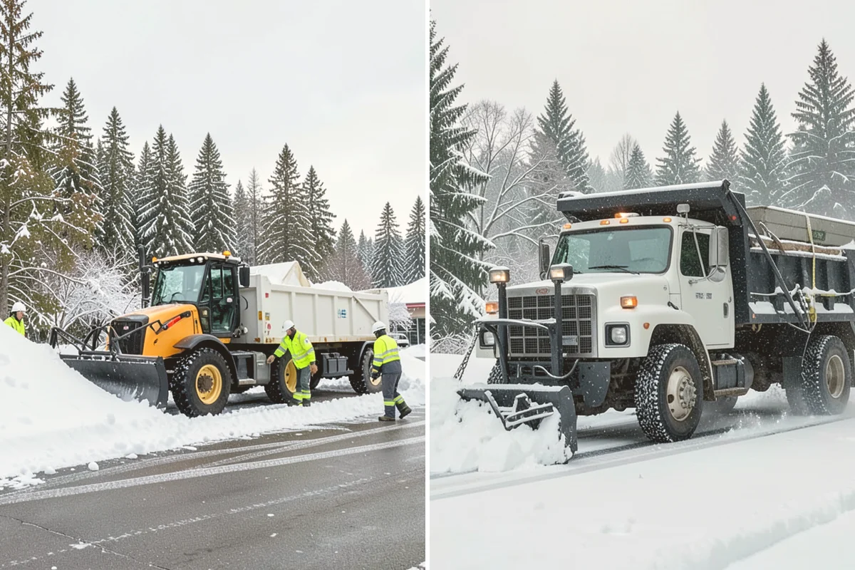 Circular Driveway Snow Removal in Brier, Snohomish County, WA - We clear the full circular path to pavement