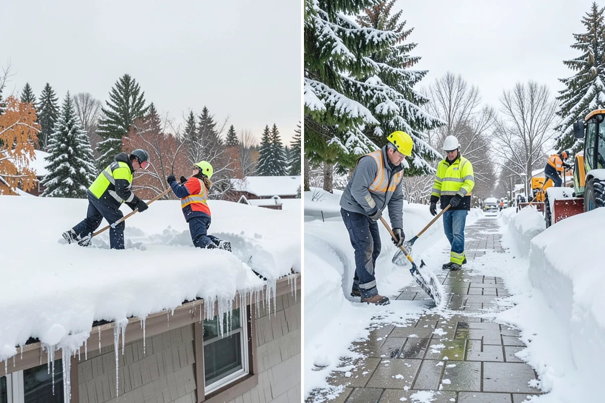 Circular Driveway Snow Removal in Buckley, Pierce County, WA - We clear the full circular path to pavement