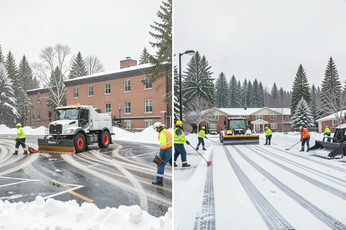Circular Driveway Snow Removal in Burien, King County, WA - We clear the full circular path to pavement