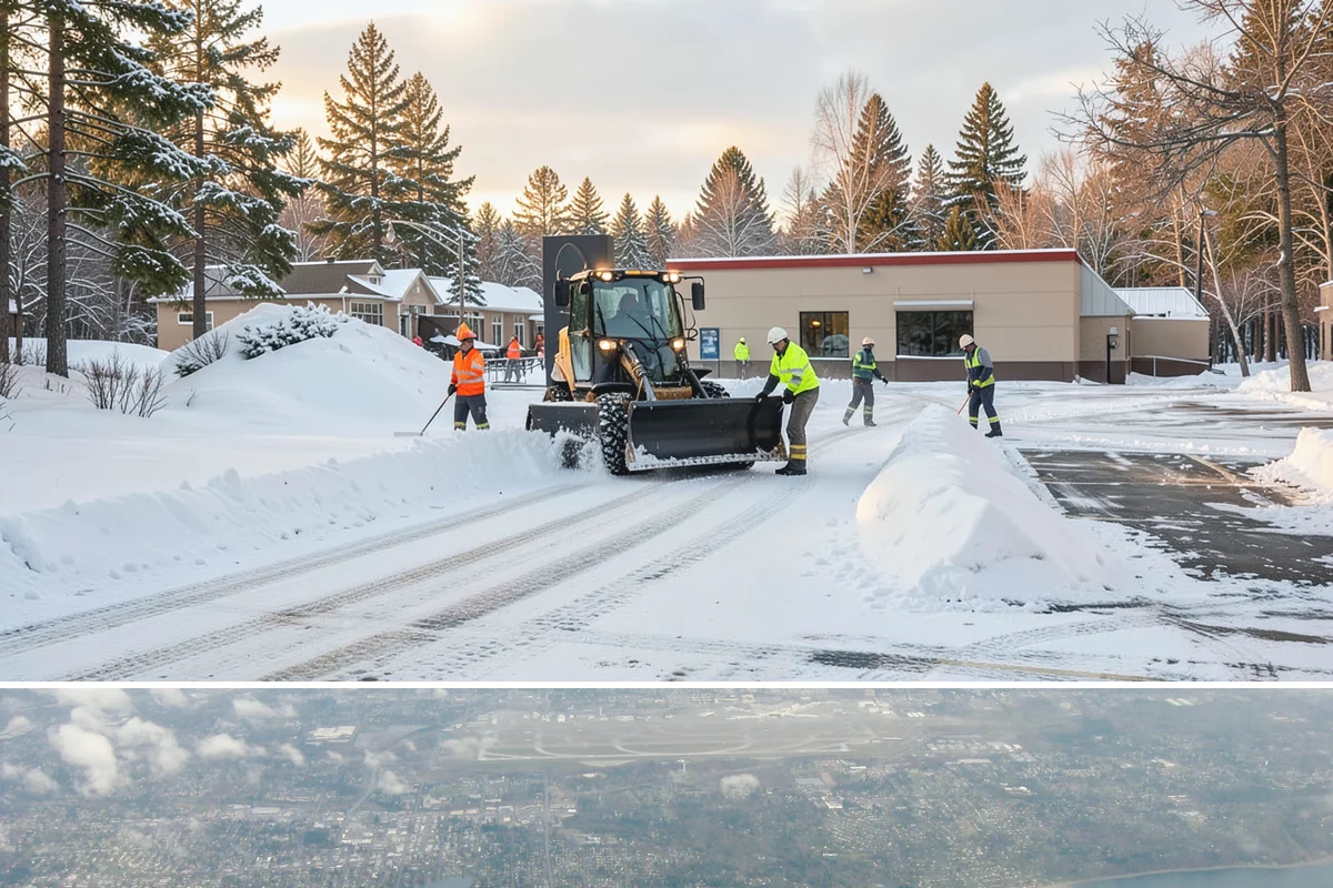 Circular Driveway Snow Removal in Burien, King County, WA - Circular driveway service is busiest during lowland snowfalls in midwinter.