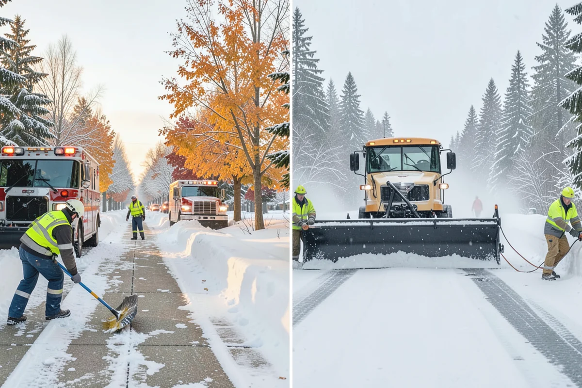 Circular Driveway Snow Removal in Coupeville, Island County, WA - We clear the full circular path to pavement