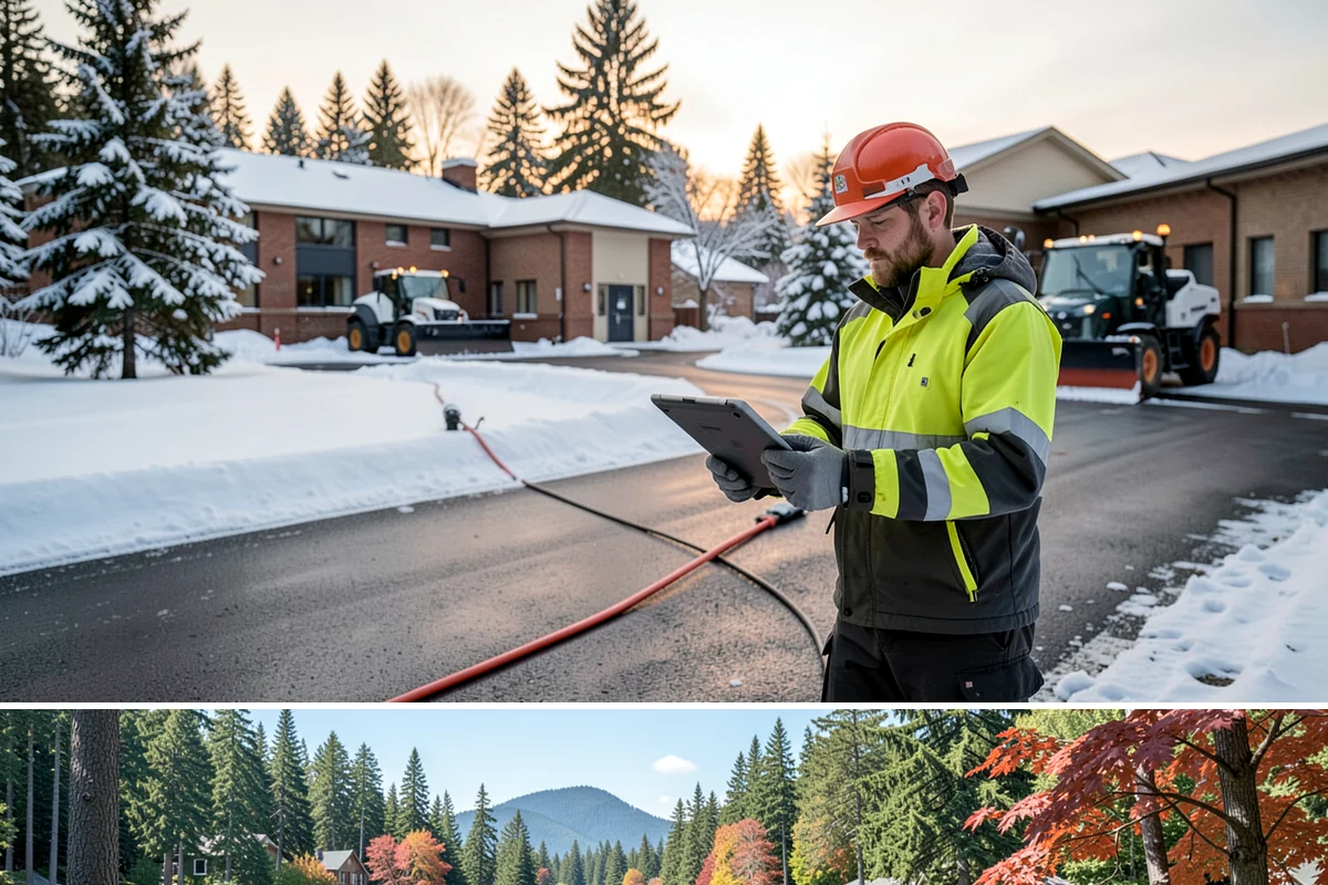 Circular Driveway Snow Removal in Covington, King County, WA - Circular driveway service is busiest during lowland snowfalls in midwinter.