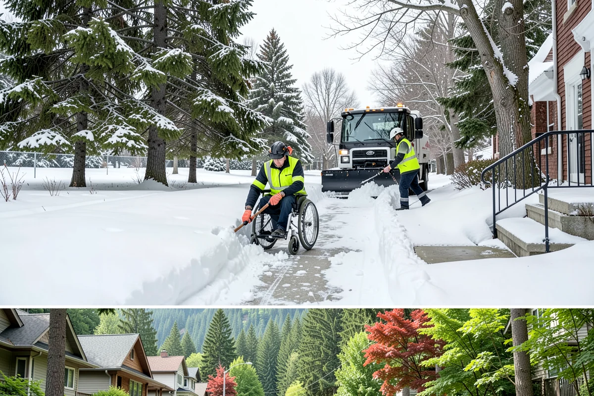 Circular Driveway Snow Removal in Darrington, Snohomish County, WA - Circular driveway service is busiest during lowland snowfalls in midwinter.
