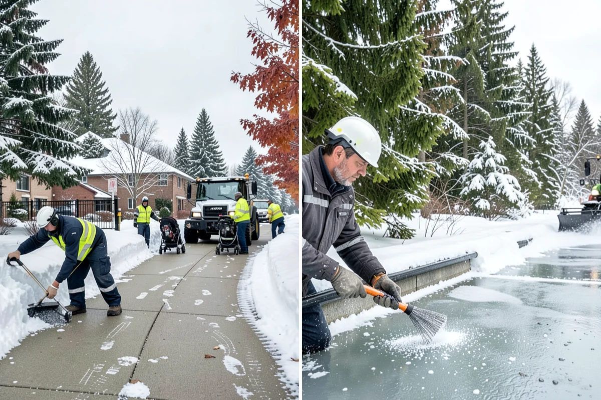 Circular Driveway Snow Removal in DuPont, Pierce County, WA - We clear the full circular path to pavement