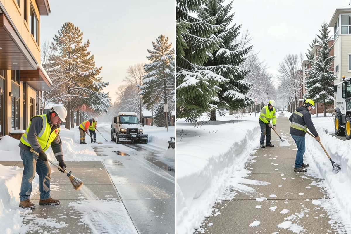 Circular Driveway Snow Removal in Duvall, King County, WA - We clear the full circular path to pavement