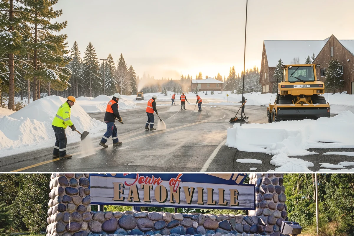 Circular Driveway Snow Removal in Eatonville, Pierce County, WA - Circular driveway service is busiest during lowland snowfalls in midwinter.