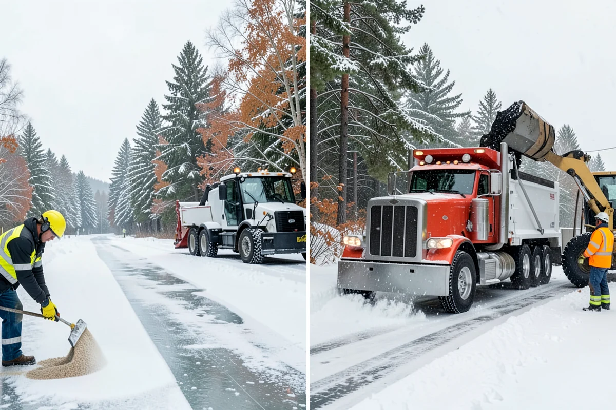Circular Driveway Snow Removal in Enumclaw, King County, WA - We clear the full circular path to pavement