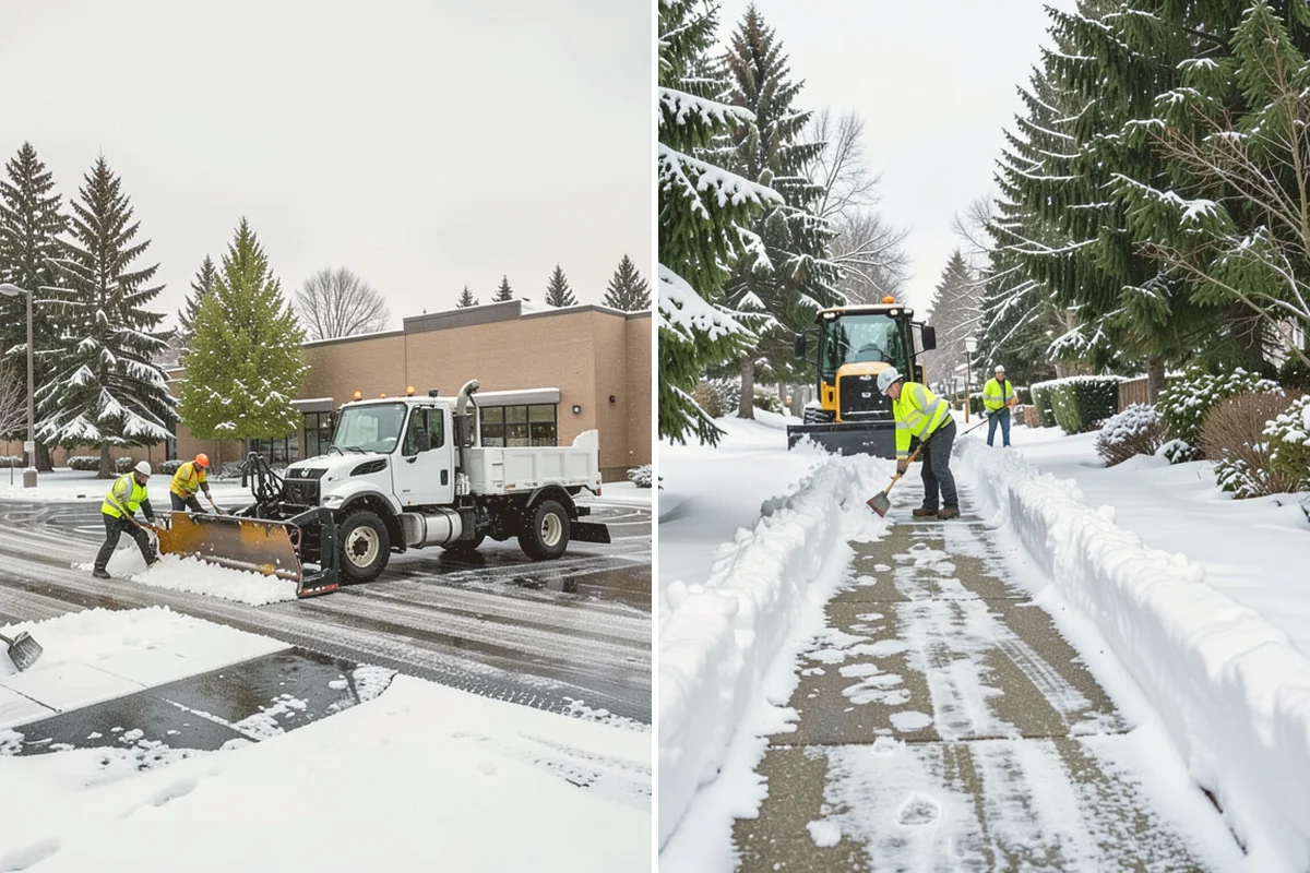 Circular Driveway Snow Removal in Fife, Pierce County, WA - We clear the full circular path to pavement
