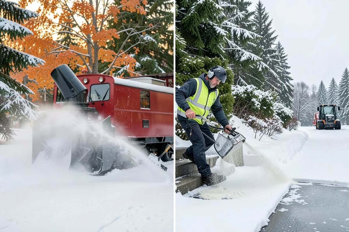 Circular Driveway Snow Removal in Fircrest, Pierce County, WA - We clear the full circular path to pavement
