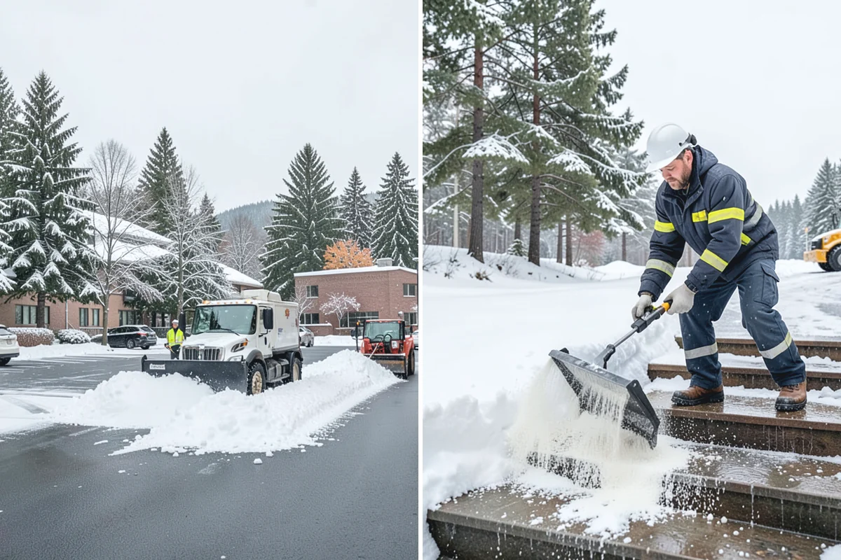 Circular Driveway Snow Removal in Granite Falls, Snohomish County, WA - We clear the full circular path to pavement