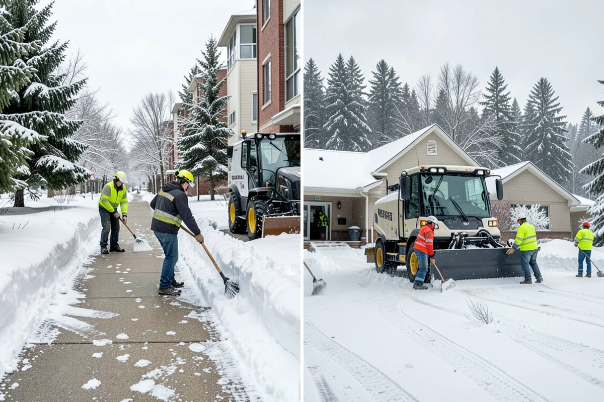 Circular Driveway Snow Removal in Hunts Point, King County, WA - We clear the full circular path to pavement