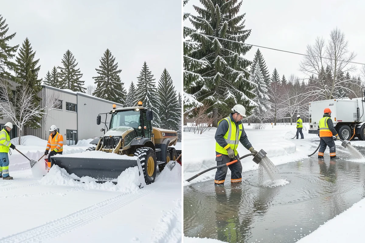 Circular Driveway Snow Removal in Issaquah, King County, WA - We clear the full circular path to pavement