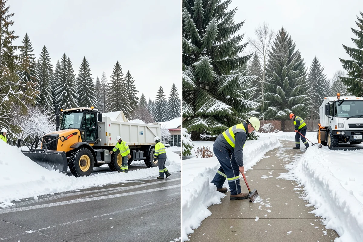 Circular Driveway Snow Removal in Kenmore, King County, WA - We clear the full circular path to pavement
