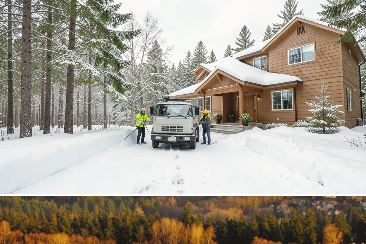 Circular Driveway Snow Removal in Kenmore, King County, WA - Circular driveway service is busiest during lowland snowfalls in midwinter.