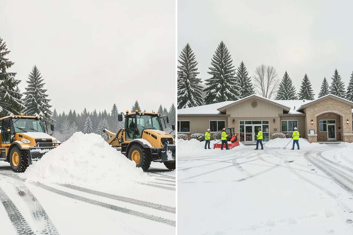 Circular Driveway Snow Removal in Kent, King County, WA - We clear the full circular path to pavement