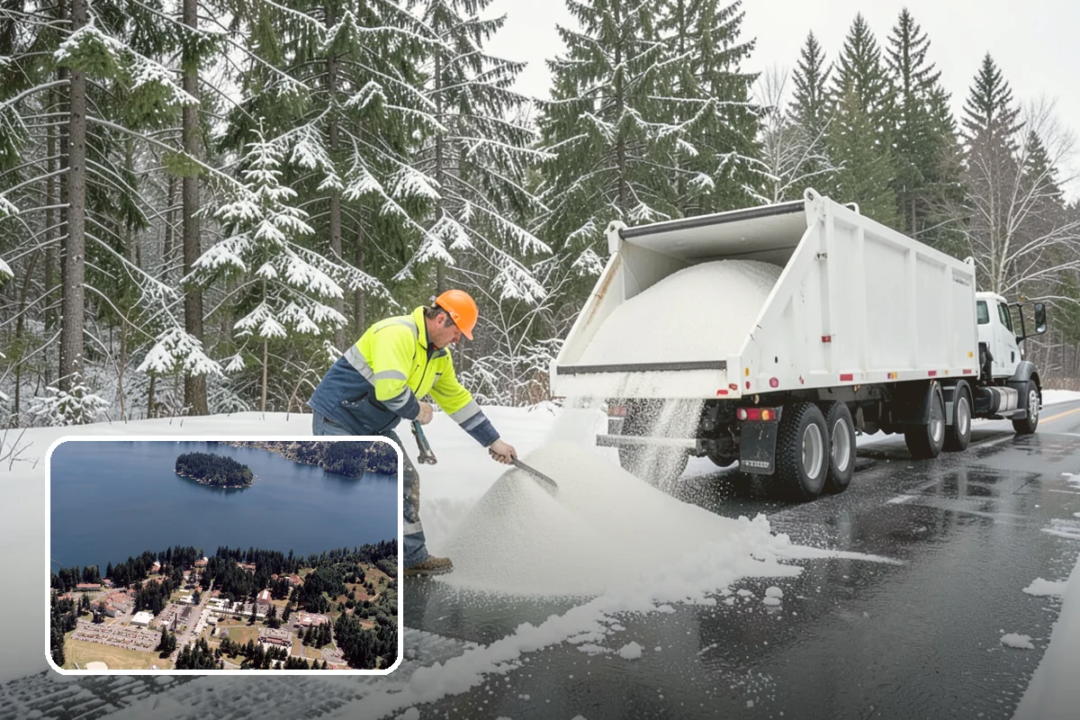 Circular Driveway Snow Removal in Lakewood, Pierce County, WA - Even clearing around the full loop