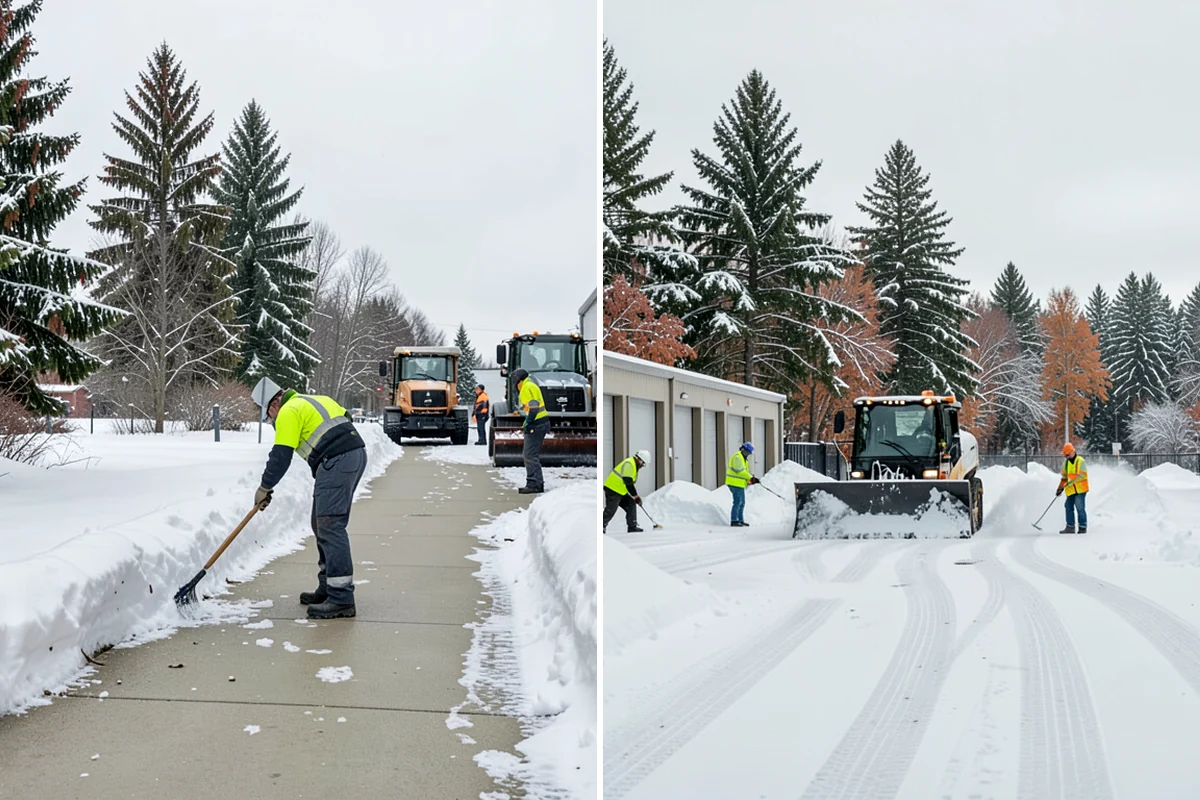 Circular Driveway Snow Removal in Lakewood, Pierce County, WA - We clear the full circular path to pavement