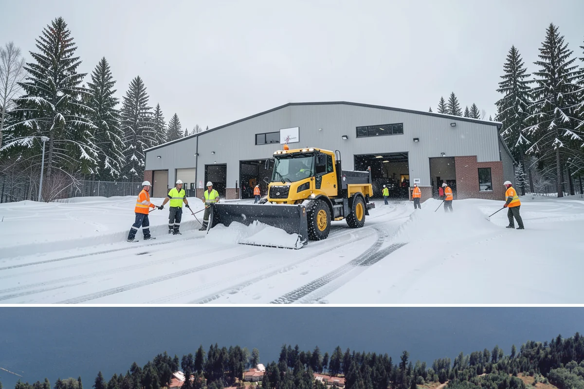 Circular Driveway Snow Removal in Lakewood, Pierce County, WA - Circular driveway service is busiest during lowland snowfalls in midwinter.