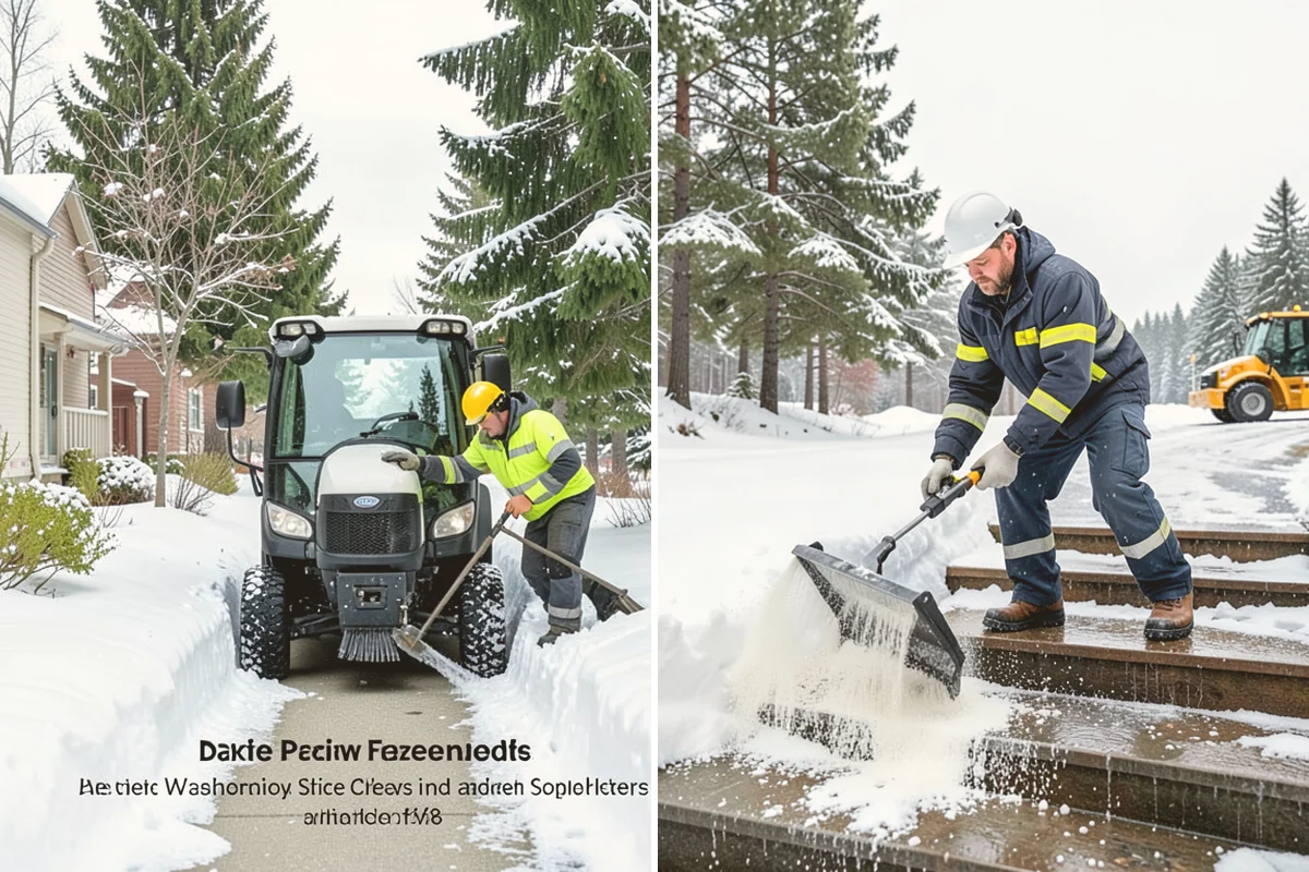 Circular Driveway Snow Removal in Langley, Island County, WA - We clear the full circular path to pavement