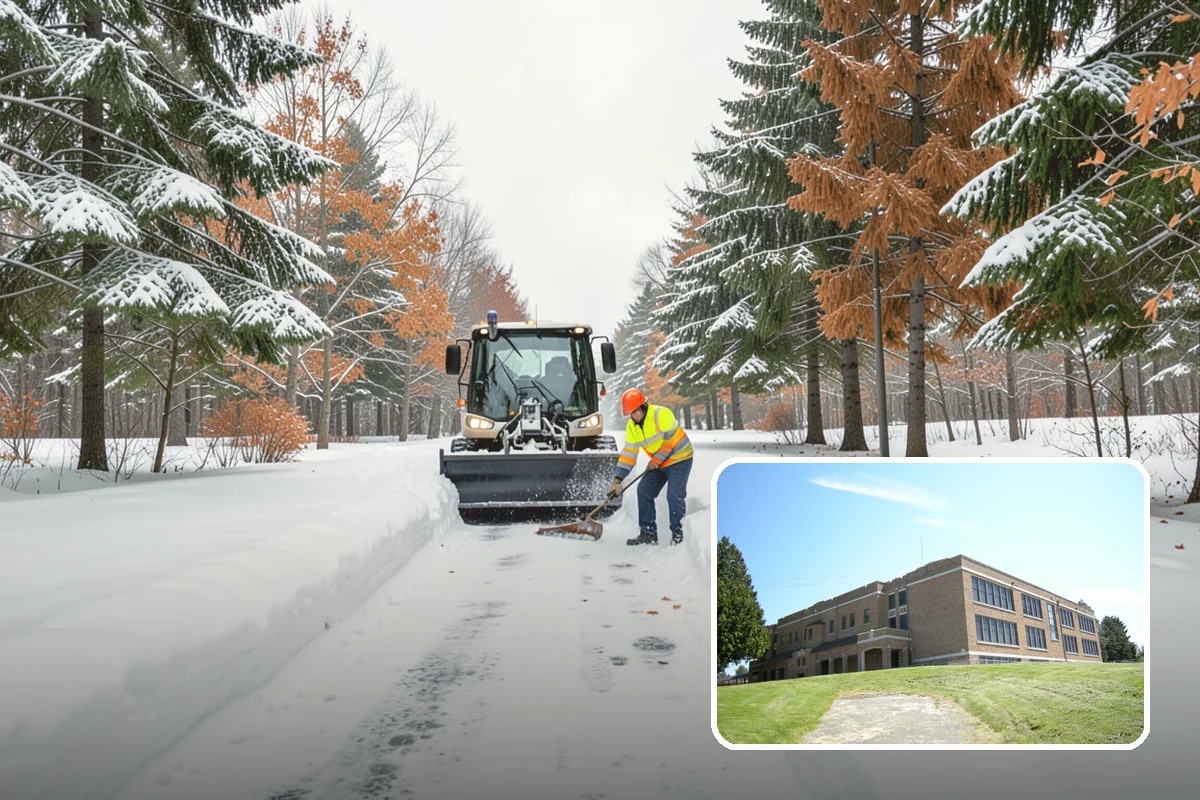 Circular Driveway Snow Removal in Maple Valley, King County, WA - Even clearing around the full loop