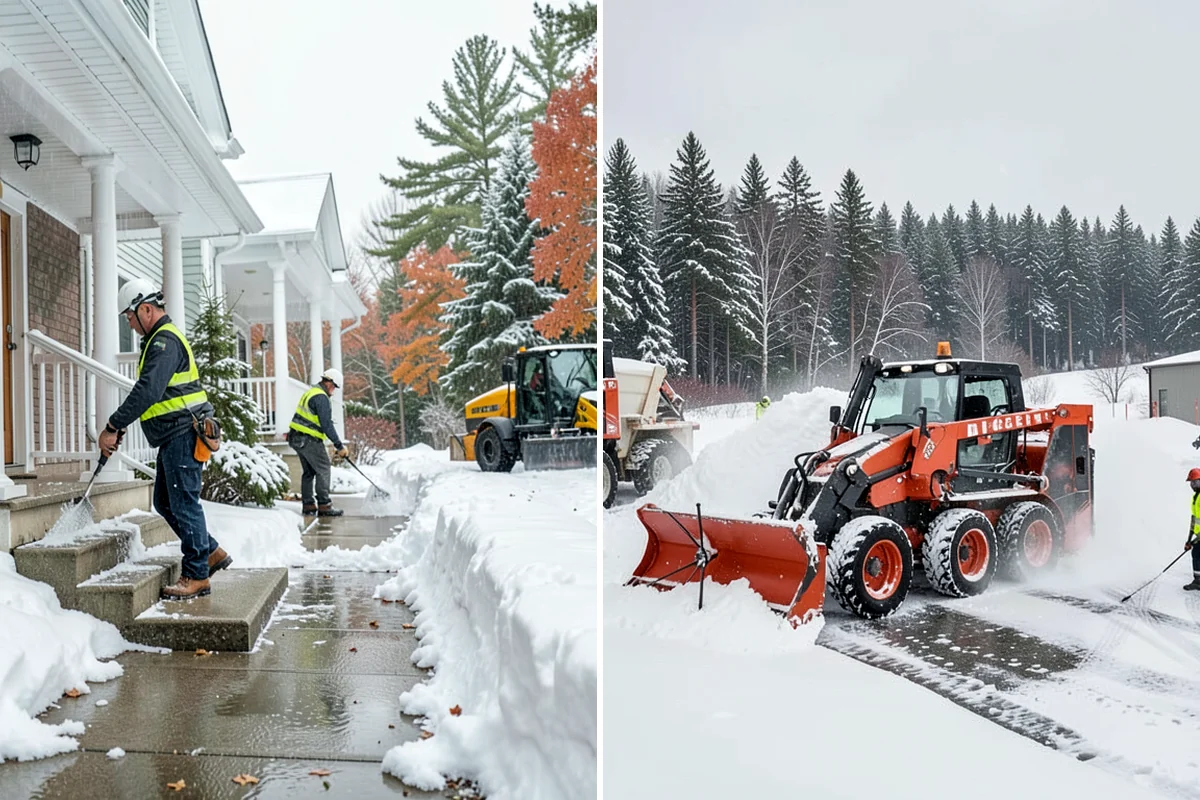 Circular Driveway Snow Removal in Maple Valley, King County, WA - We clear the full circular path to pavement