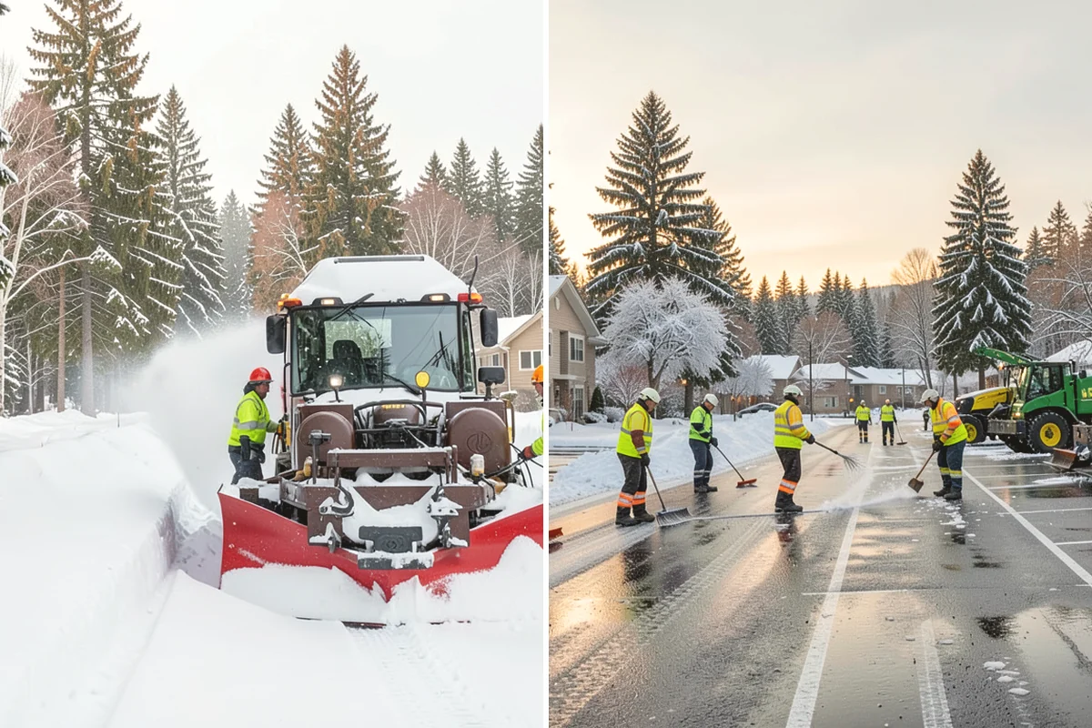 Circular Driveway Snow Removal in Mercer Island, King County, WA - We clear the full circular path to pavement