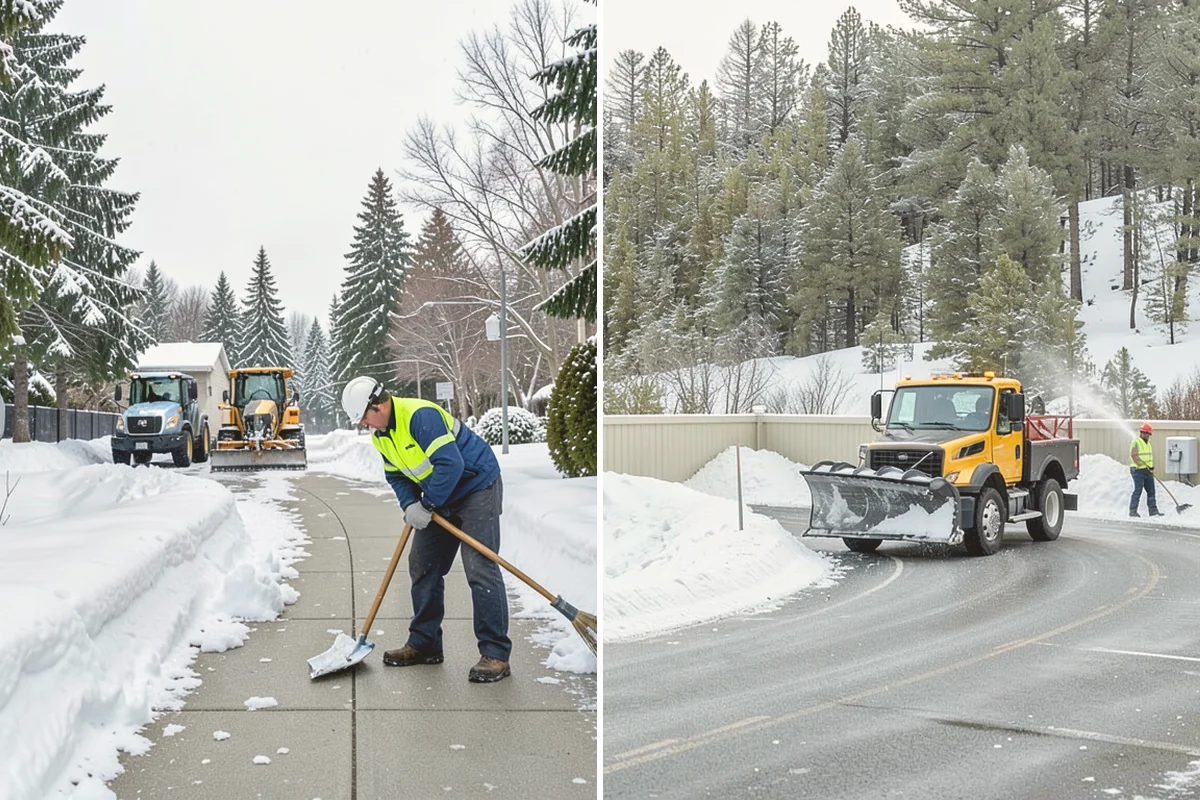 Circular Driveway Snow Removal in Mount Vernon, Skagit County, WA - We clear the full circular path to pavement