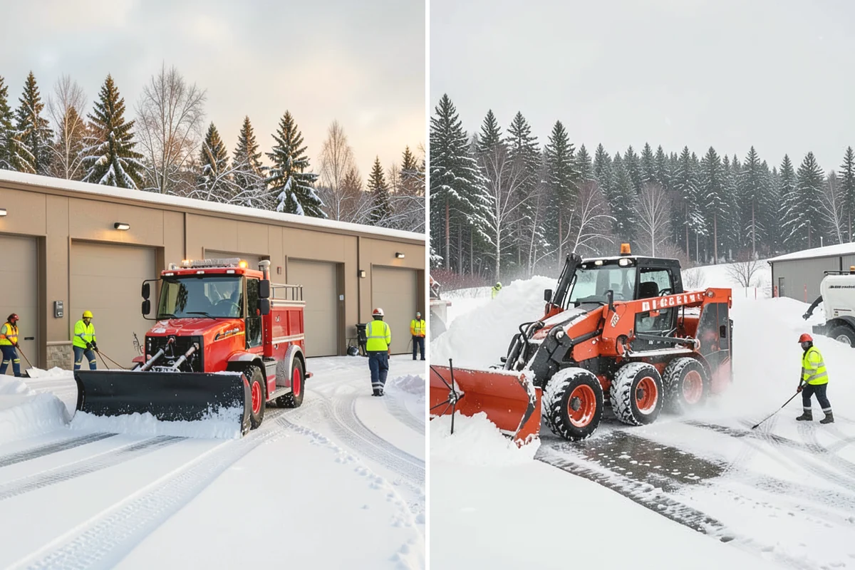 Circular Driveway Snow Removal in Mukilteo, Snohomish County, WA - We clear the full circular path to pavement