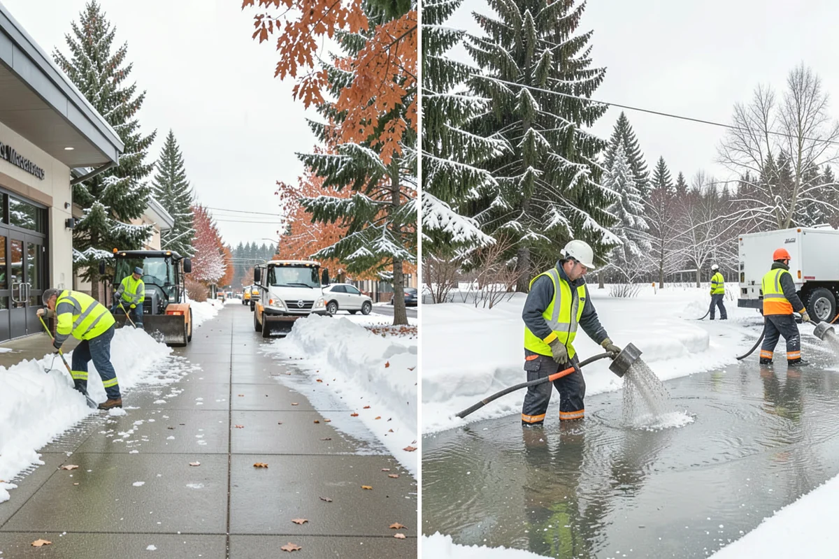 Circular Driveway Snow Removal in North Bend, King County, WA - We clear the full circular path to pavement