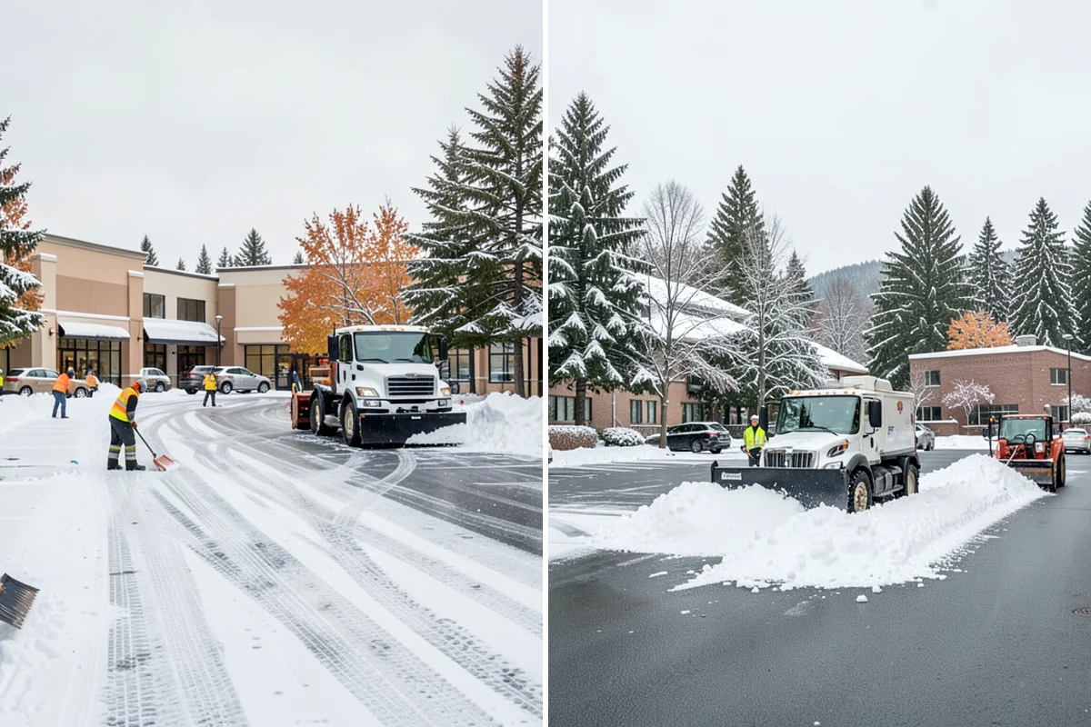 Circular Driveway Snow Removal in Pacific, King County, WA - We clear the full circular path to pavement