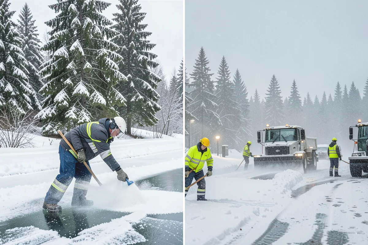 Circular Driveway Snow Removal in Ruston, Pierce County, WA - We clear the full circular path to pavement