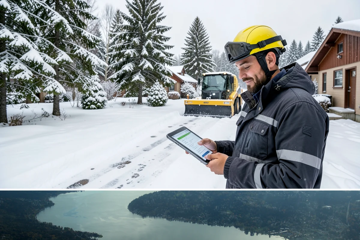 Circular Driveway Snow Removal in Sammamish, King County, WA - Circular driveway service is busiest during lowland snowfalls in midwinter.