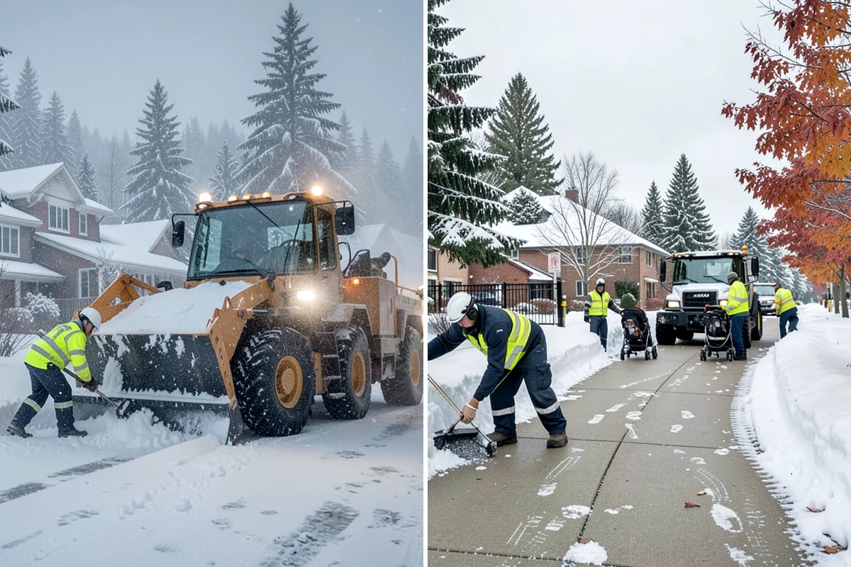 Circular Driveway Snow Removal in SeaTac, King County, WA - We clear the full circular path to pavement