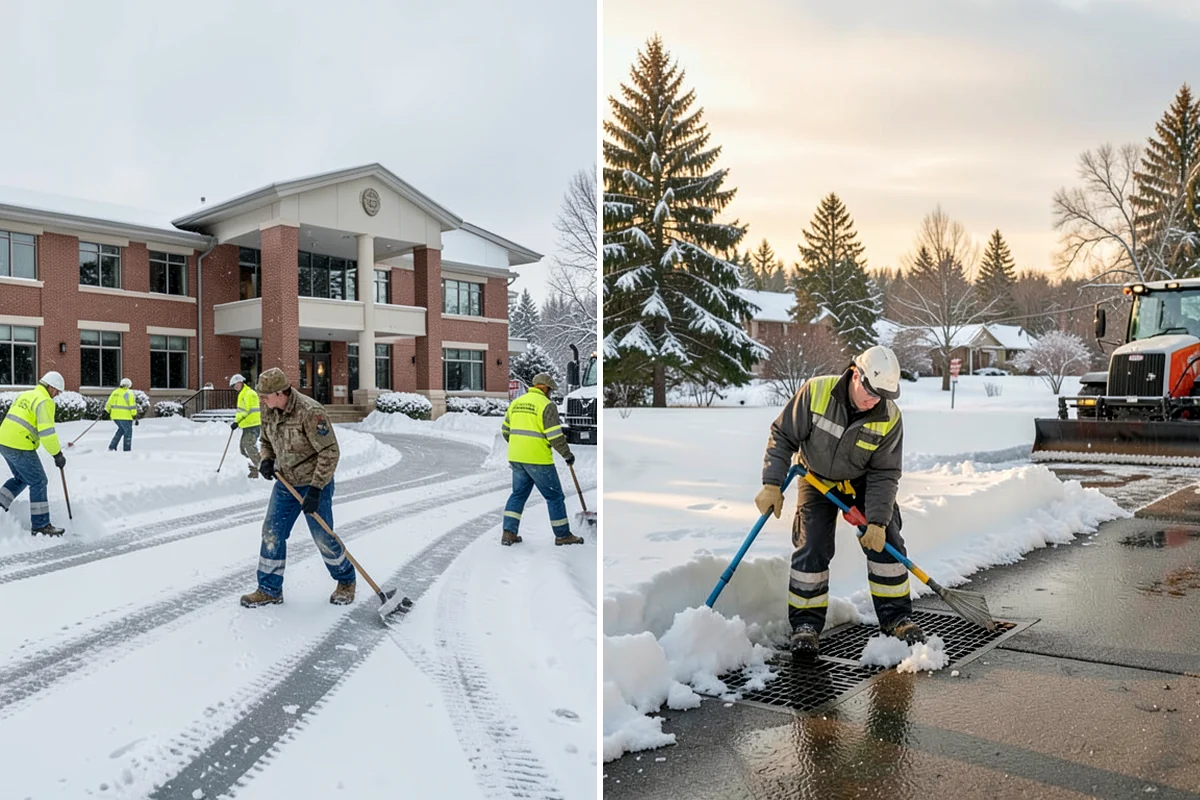 Circular Driveway Snow Removal in Sedro-Woolley, Skagit County, WA - We clear the full circular path to pavement