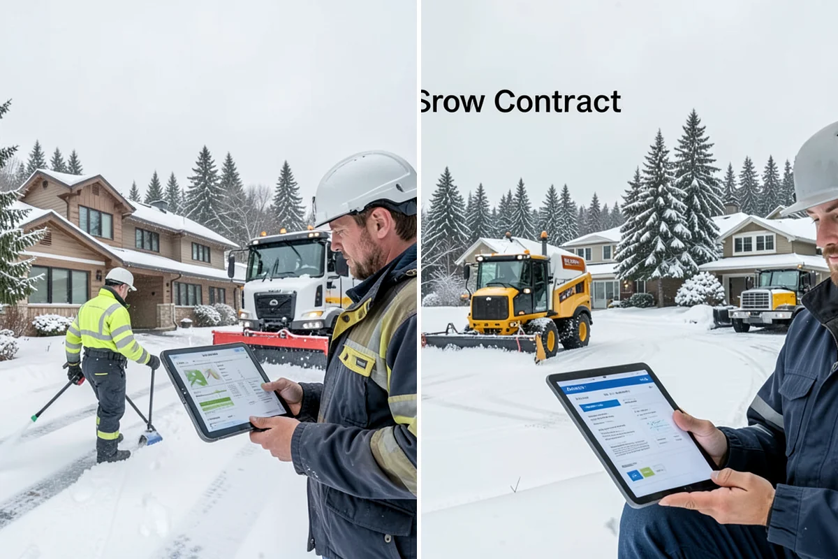 Circular Driveway Snow Removal in Shoreline, King County, WA - We clear the full circular path to pavement
