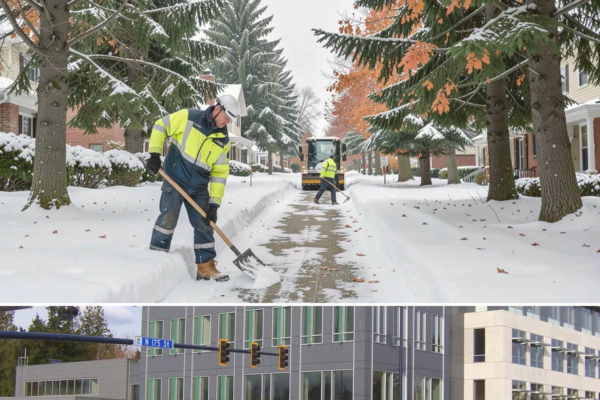 Circular Driveway Snow Removal in Shoreline, King County, WA - Circular driveway service is busiest during lowland snowfalls in midwinter.