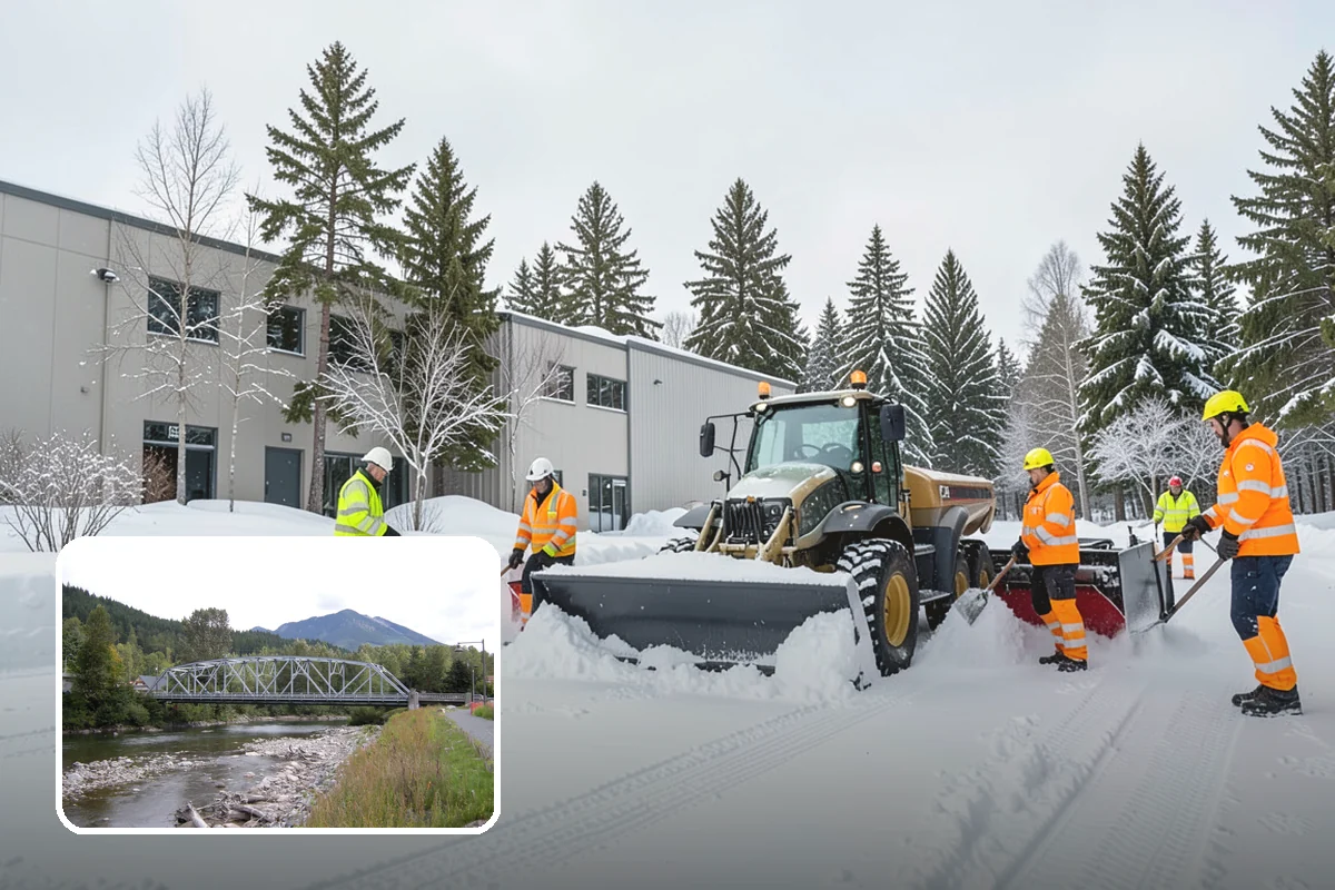Circular Driveway Snow Removal in Skykomish, King County, WA - Even clearing around the full loop