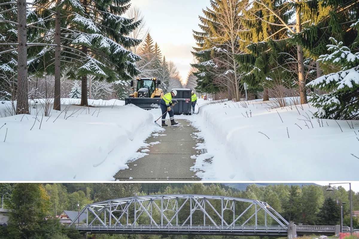 Circular Driveway Snow Removal in Skykomish, King County, WA - Circular driveway service is busiest during lowland snowfalls in midwinter.