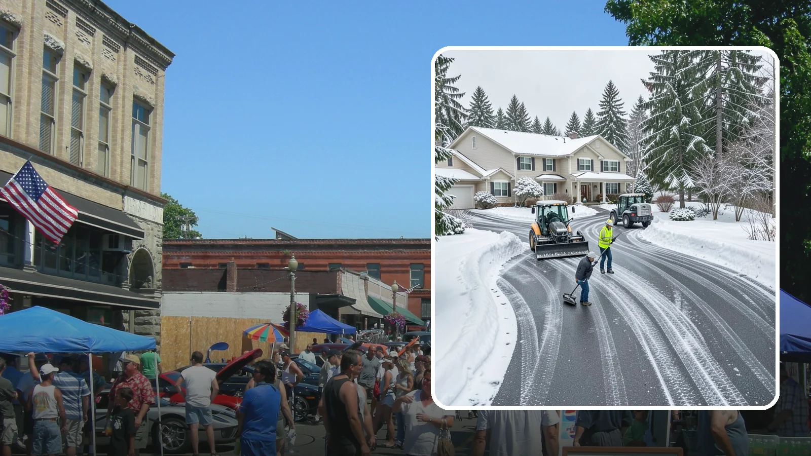Circular Driveway Snow Removal in Snohomish, Snohomish County, WA - We clear curved circular driveways evenly so the full loop stays open and safe.