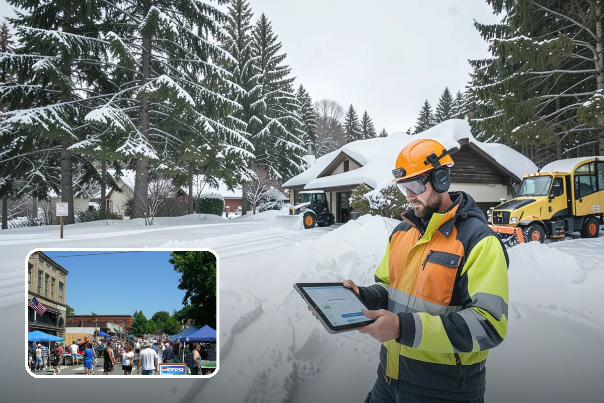 Circular Driveway Snow Removal in Snohomish, Snohomish County, WA - Even clearing around the full loop